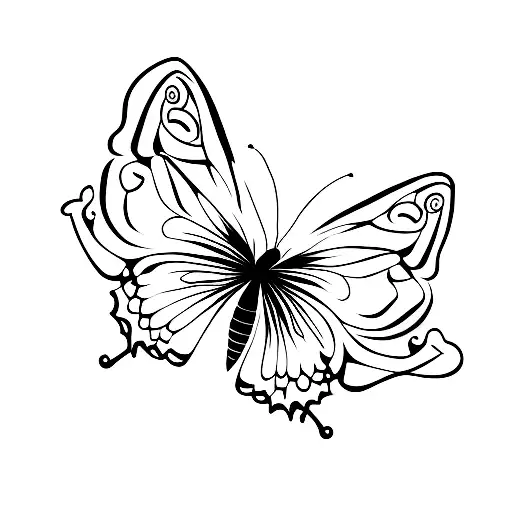 Butterfly with names  tattoo design idea
