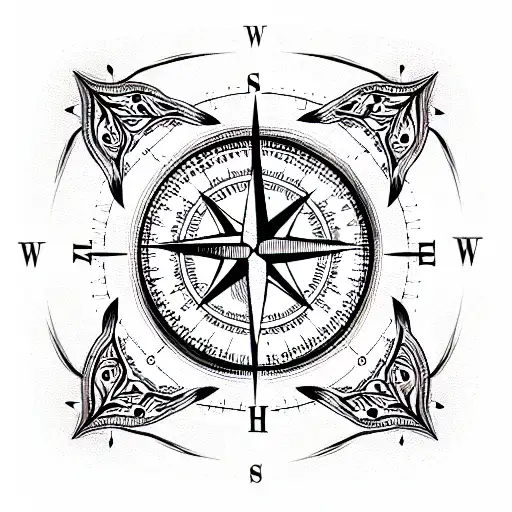 compass  tattoo design idea