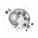 Realistic depiction of a lunar eclipse with dog paw prints as the shadow tattoo design idea