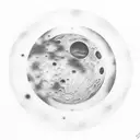 Realistic depiction of a lunar eclipse with dog paw prints as the shadow tattoo design idea