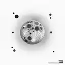 Realistic depiction of a lunar eclipse with dog paw prints as the shadow tattoo design idea