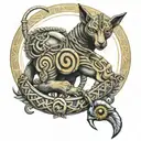 Rod of asclepius as veterinary technician Anubis in the background with the eye of ra above tattoo design idea