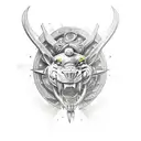 Canary warrior stone tattoo design idea