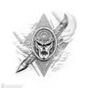 Canary warrior stone tattoo design idea