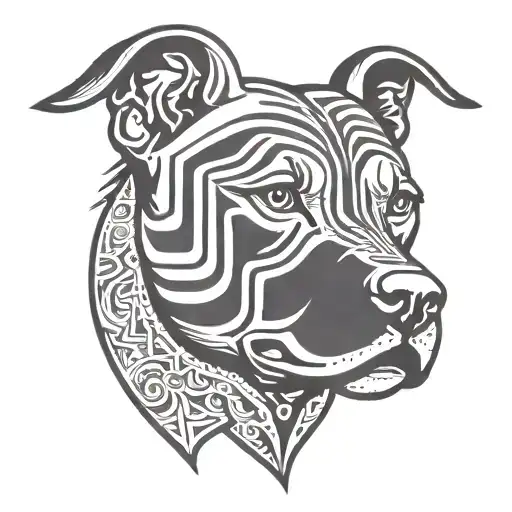 Pitbull face tattoo design idea