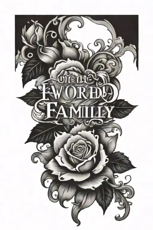 one word family tattoo design idea