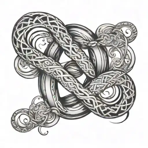 delicate infinity symbol line drawing tattoo design idea