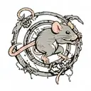 A rat jumping through a portal tattoo design idea