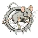 A rat jumping through a portal tattoo design idea
