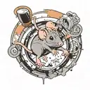 A rat jumping through a portal tattoo design idea