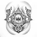 Stephan's Dom Gothic style fat lines tattoo design idea