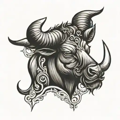 bull of the sign Taurus tattoo design idea