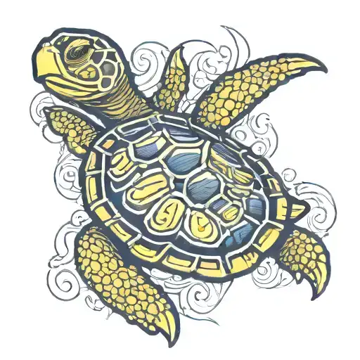 navy turtle shellback  tattoo design idea