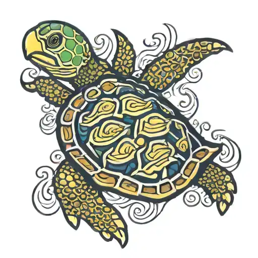 navy turtle shellback  tattoo design idea