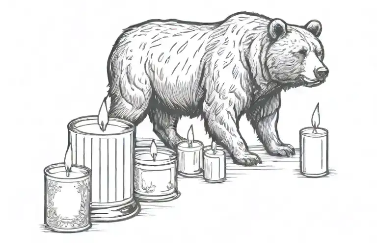 Bear and Bull Wallstreet plus Japanese Candles tattoo design idea