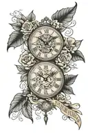 wedding date clock co-ordinates tattoo design idea