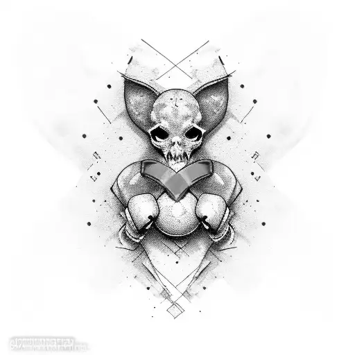 pink camo breast cancer ribbon with boxing gloves  tattoo design idea