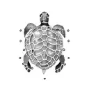 beach tide sea turtle  tattoo design idea