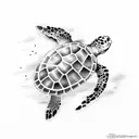 beach tide sea turtle  tattoo design idea