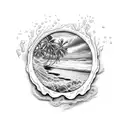 beach tide scripture is water tattoo design idea