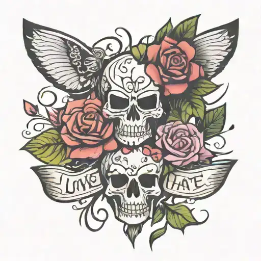 love laugh hate   tattoo design idea