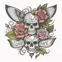 love laugh hate   tattoo design idea
