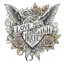 love laugh hate   tattoo design idea