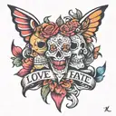 love laugh hate   tattoo design idea