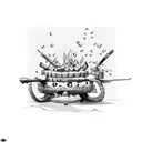 swiss cheese as a bon fire tattoo design idea