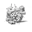 swiss cheese as a bon fire tattoo design idea