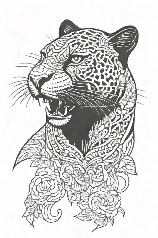 black panter tattoo design idea