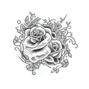 box with nature and vines coming out of it tattoo design idea