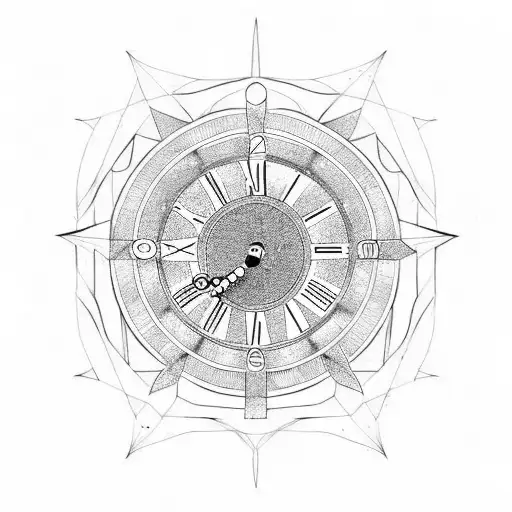 Roman clock 11:11 tattoo design idea