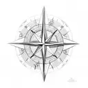 Compass tattoo design idea
