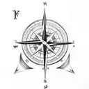 Compass tattoo design idea