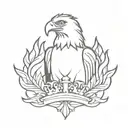 eagle in a crown tattoo design idea