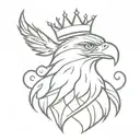 eagle in a crown tattoo design idea