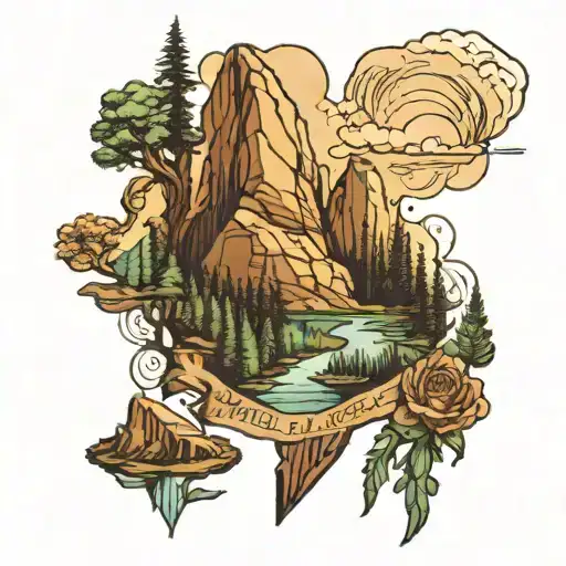 national parks landmarks tattoo design idea