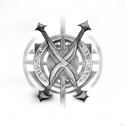 arm viking runes thors hammer tattoo design idea