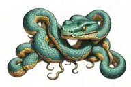 snake eating itself tattoo design idea