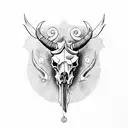 Capricorn skull tattoo design idea