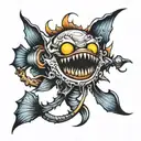 angler fish tattoo design idea