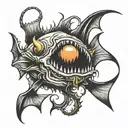 angler fish tattoo design idea