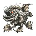 angler fish tattoo design idea