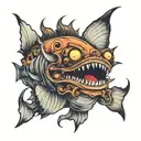 angler fish tattoo design idea