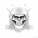 monkey with skeleton  tattoo design idea