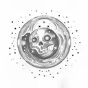 outer space with stars and sparkles tattoo design idea