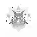 outer space with stars and sparkles tattoo design idea