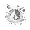 outer space with stars and sparkles tattoo design idea