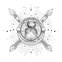 outer space with stars and sparkles tattoo design idea